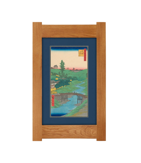 Arts & Crafts Mission Oak Framed Art with Serene River Landscape Michael's Cherry