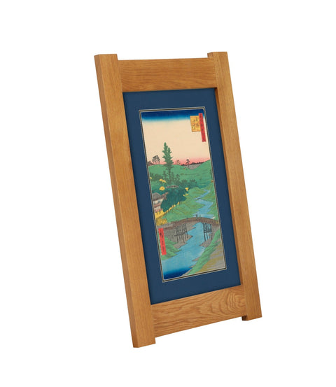 Arts & Crafts Mission Oak Framed Art with Serene River Landscape Michael's Cherry