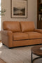 Florentine Top Grain Leather Love Seat - Tan