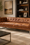 Taylor Contemporary Tufted Sofa - Light Brown Leather