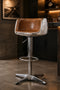 Aviator Adjustable Height Bar Stool - Light Brown Leather