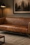 Vincent Industrial Modern Love Seat - Light Brown Leather