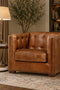 Tuxedo Leather Arm Chair - Light Brown