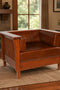 Pre-Order Arts and Crafts / Craftsman Cubic Slat Side Arm Chair - Chestnut Brown Leather
