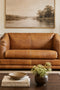 Waco Rustic Modern Love Seat - Light Brown Leather