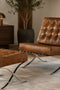 Francisco Modern Curule Style Chair and Ottoman Set - Brown Leather
