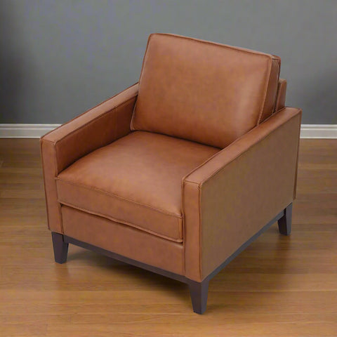 Samhara Top Grain Leather Armchair - Chestnut