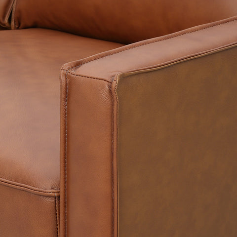 Samhara Top Grain Leather Armchair - Chestnut