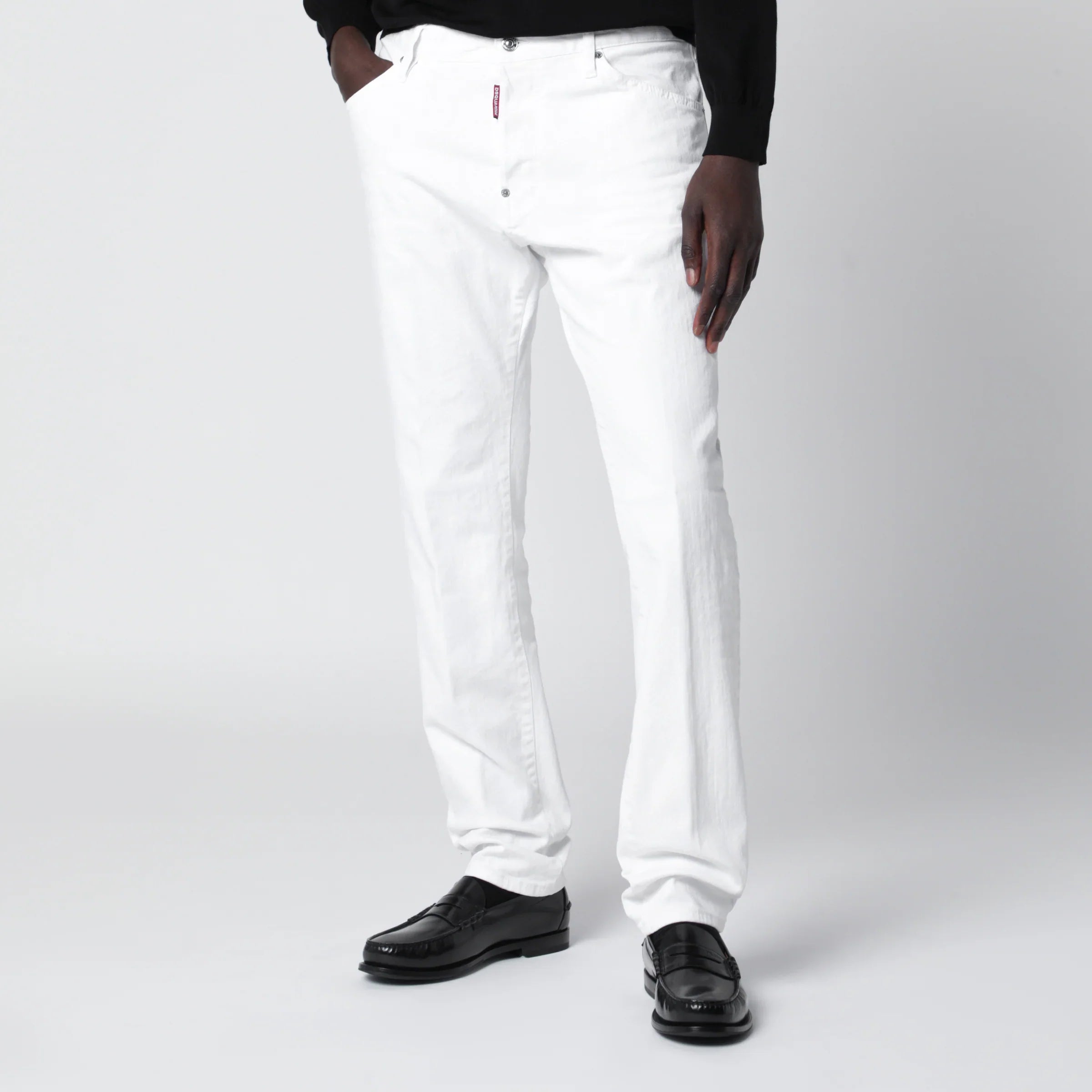 White Cotton Stretch Jeans for Comfort