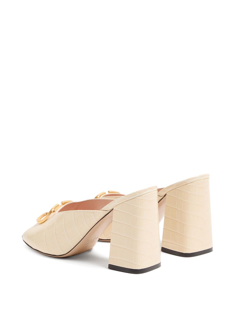 White Leather High-Heeled Summer Mules