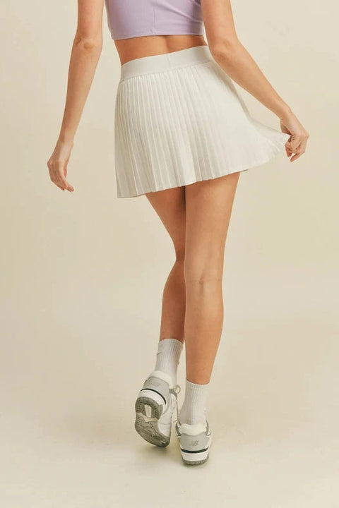 White Wrap-Style Tennis Skirt