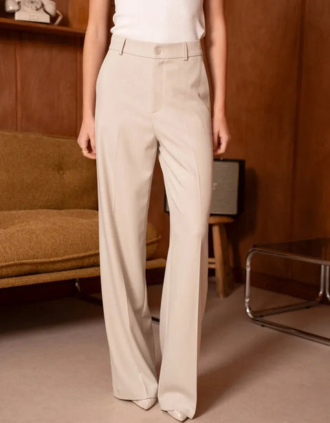 Wide-Cut Tailored Trousers