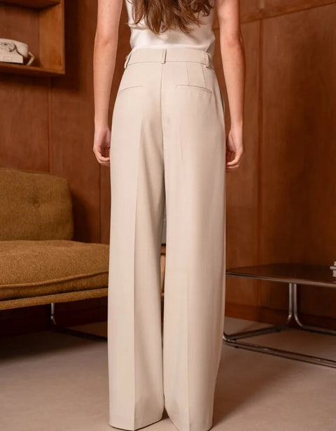Wide-Cut Tailored Trousers