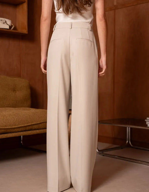 Wide-Cut Tailored Trousers