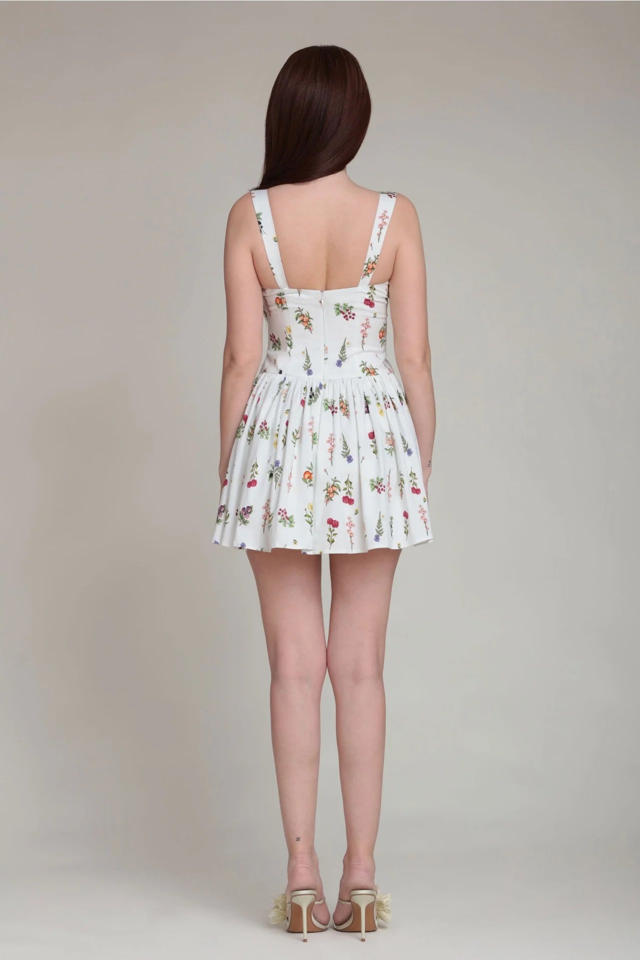 Wildflower Print Stretch Cotton Romper Dress