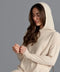 Womens 100% Cashmere Hooded Jumper Sandshell