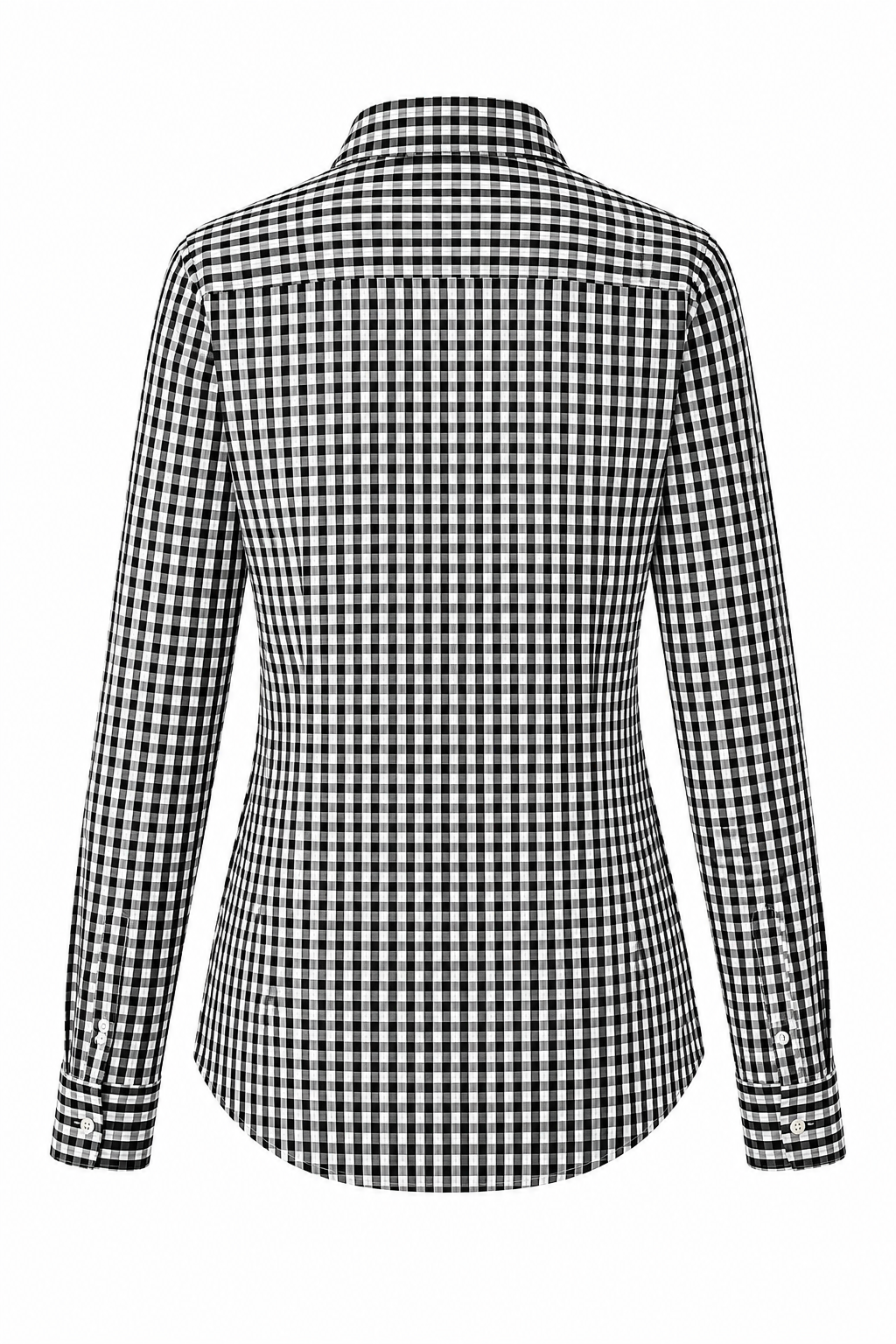 Women's Classic Black & White Gingham Cotton Shirt