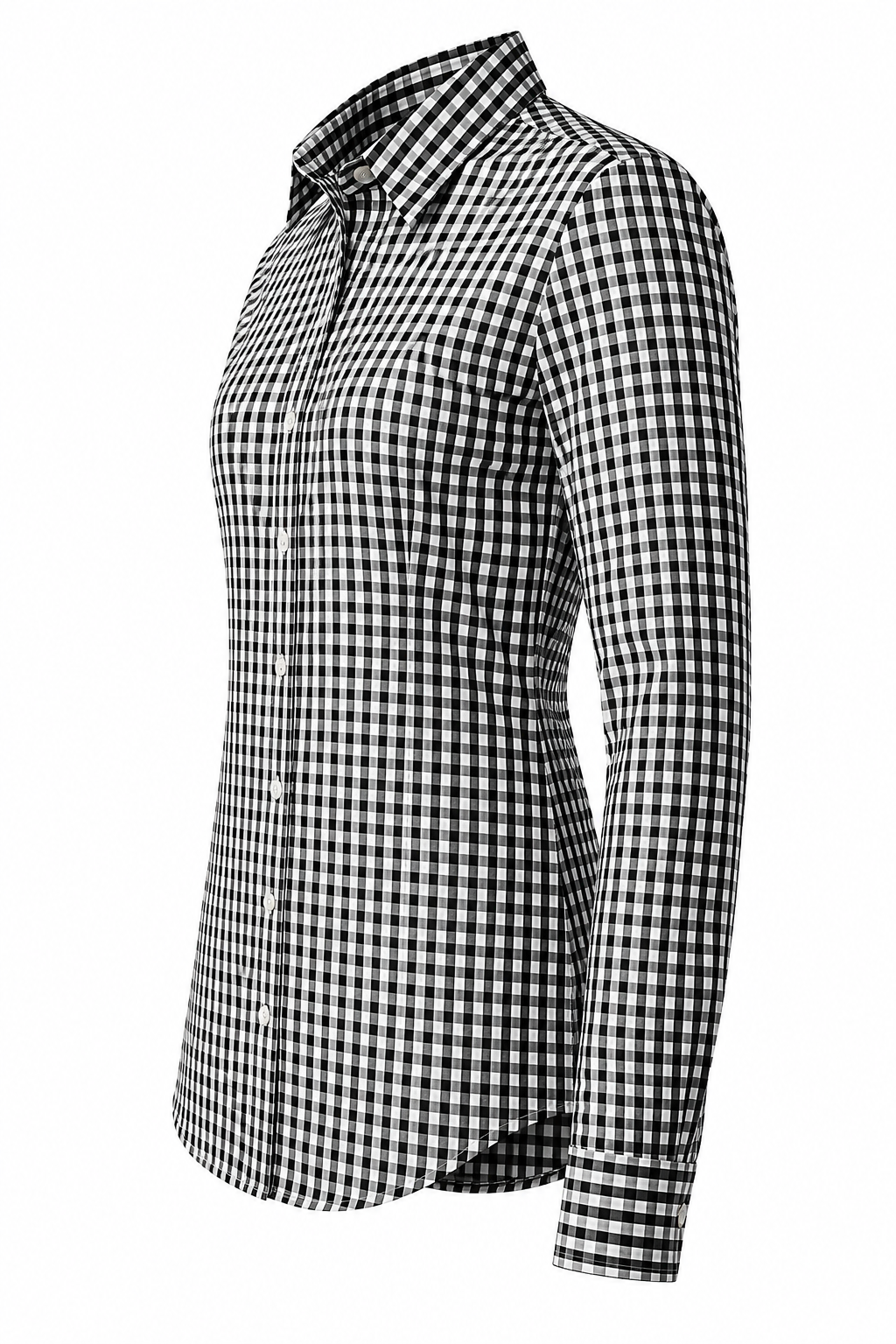 Women's Classic Black & White Gingham Cotton Shirt