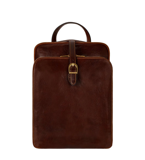 Women's Convertible Leather Backpack Shoulder Bag - Clarissa