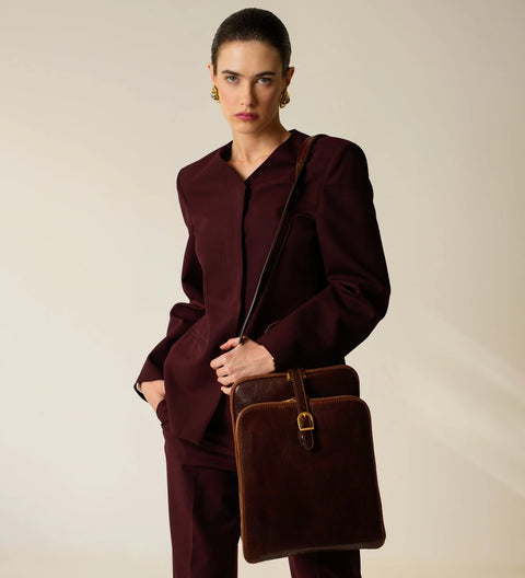 Women's Convertible Leather Backpack Shoulder Bag - Clarissa
