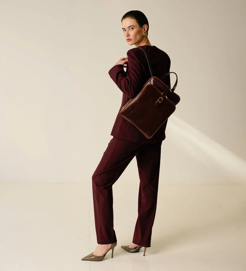 Women's Convertible Leather Backpack Shoulder Bag - Clarissa