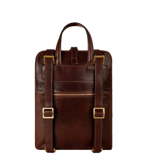 Women's Convertible Leather Backpack Shoulder Bag - Clarissa