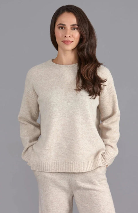 Womens Lambswool Drop Shoulder Jumper Linen