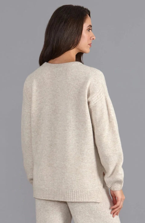 Womens Lambswool Drop Shoulder Jumper Linen