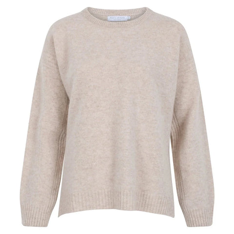 Womens Lambswool Drop Shoulder Jumper Linen