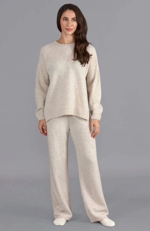 Womens Lambswool Drop Shoulder Jumper Linen