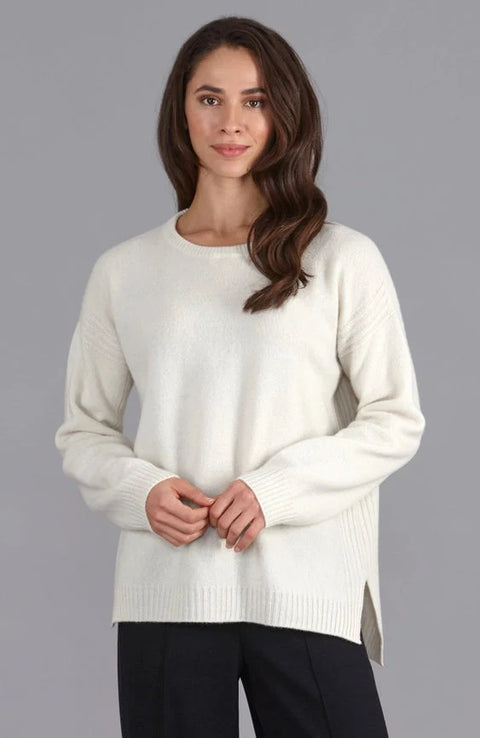 Womens Lambswool Drop Shoulder Jumper Off White