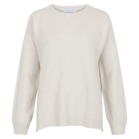 Womens Lambswool Drop Shoulder Jumper Off White