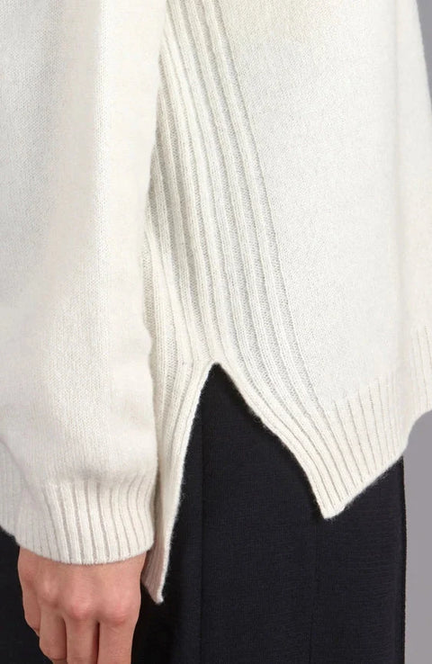 Womens Lambswool Drop Shoulder Jumper Off White