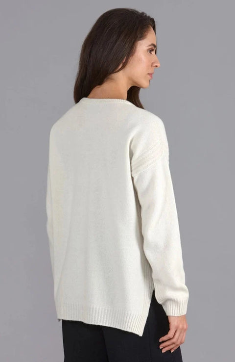 Womens Lambswool Drop Shoulder Jumper Off White