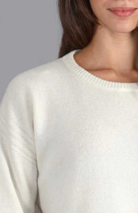 Womens Lambswool Drop Shoulder Jumper Off White