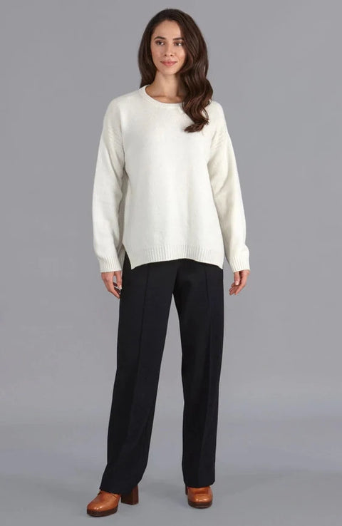Womens Lambswool Drop Shoulder Jumper Off White