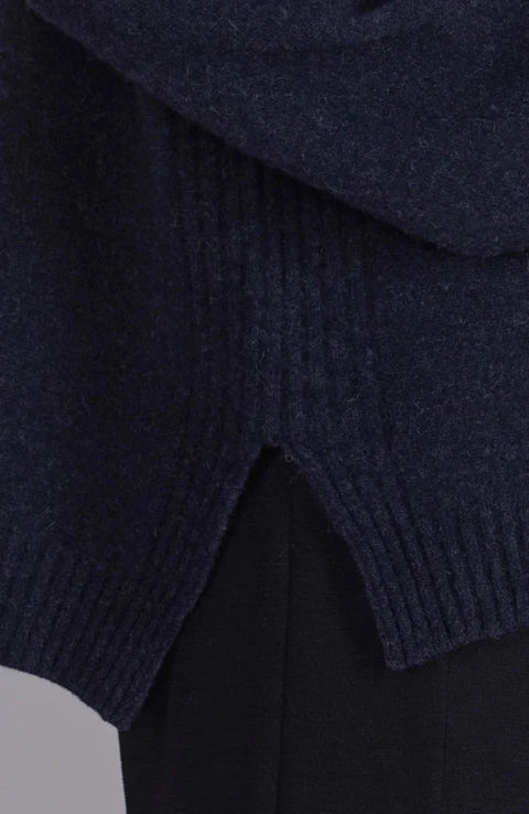 Womens Lambswool Drop Shoulder Jumper Oxford Blue