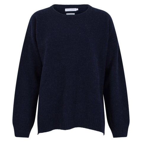 Womens Lambswool Drop Shoulder Jumper Oxford Blue