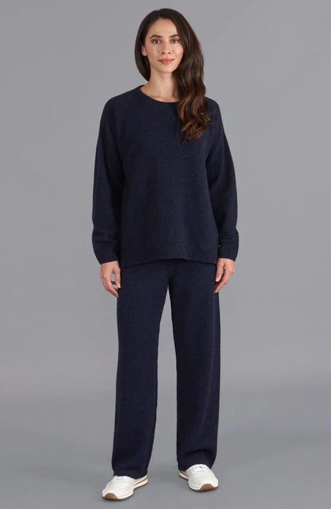 Womens Lambswool Drop Shoulder Jumper Oxford Blue