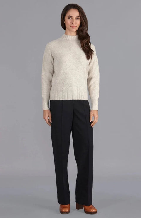 Womens Lambswool Grown On Neck Jumper Linen