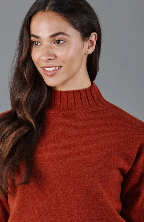 Womens Lambswool Grown On Neck Jumper Tiger