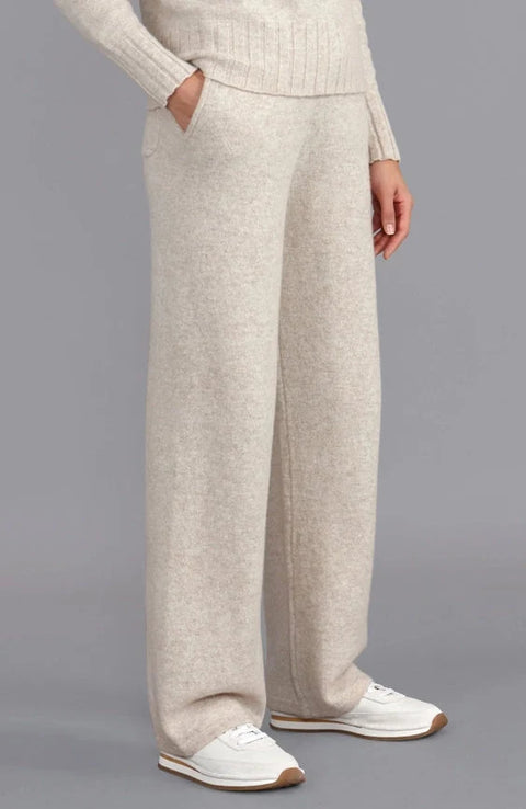 Womens Lambswool Knitted Trousers Linen
