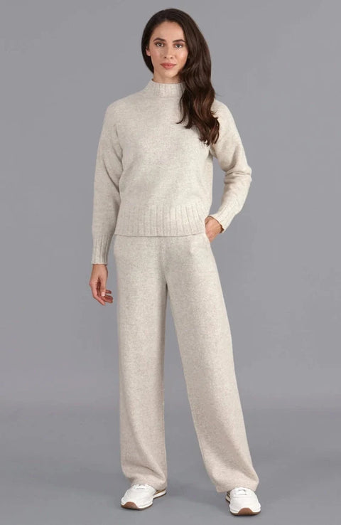 Womens Lambswool Knitted Trousers Linen