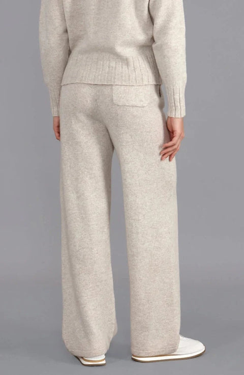 Womens Lambswool Knitted Trousers Linen