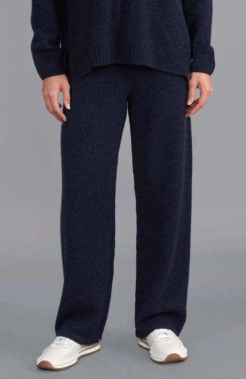 Womens Lambswool Knitted Trousers  Oxford Blue