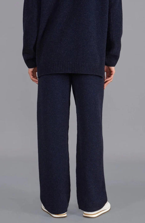 Womens Lambswool Knitted Trousers  Oxford Blue