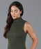Womens Lightweight 100% Cotton Roll Neck Sleeveless Jumper