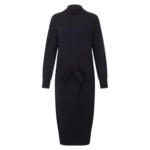Womens Lightweight Cotton Mock Neck Dress