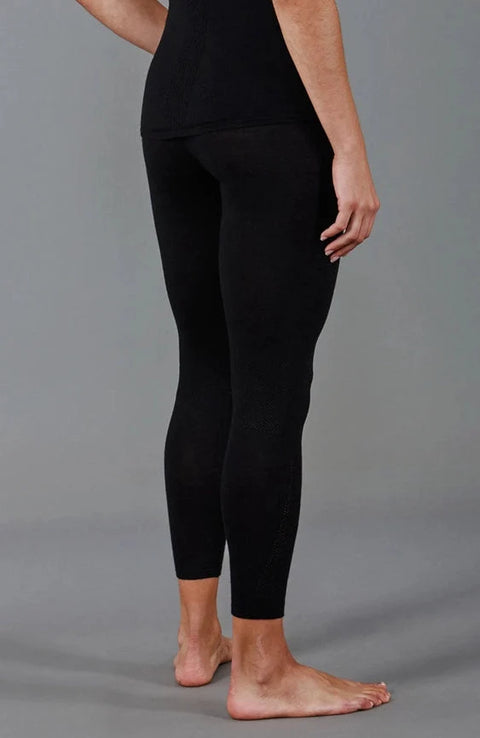 Womens Midweight Merino Activewear Thermal Leggings  Black