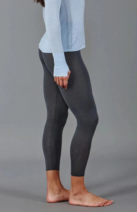 Womens Midweight Merino Activewear Thermal Leggings  Storm Grey